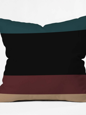 16"x16" Poems Contemporary Color Block Ii Throw Pillow Black - Deny Designs