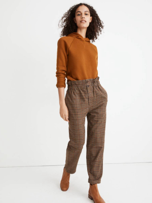 Plaid Paperbag Tapered Pants