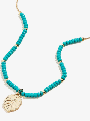 Tropical Leaf Charm Necklace