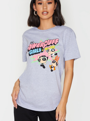 Grey Powerpuff Girls Printed T Shirt