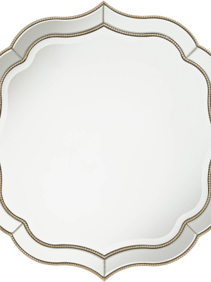 Noble Park Laureen Champagne 32" Scalloped Round Wall Mirror