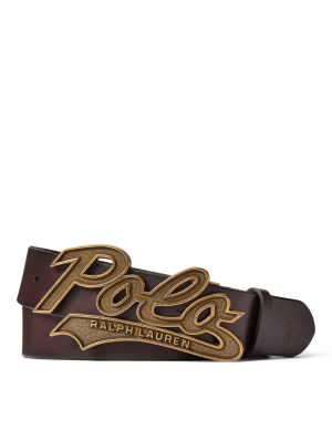 Polo Plaque Leather Belt