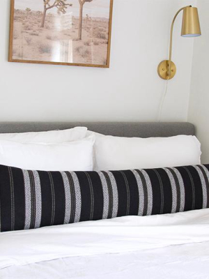 Black Southwest Stripes Extra Long Lumbar Pillow - 14x50