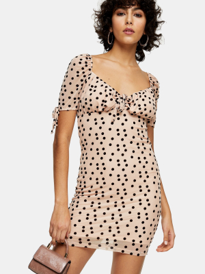 Blush Pink Spot Devore Mini Gypsy Dress