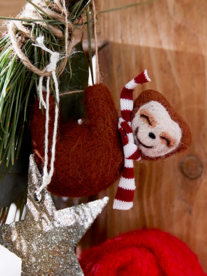 Sass & Belle Felt Ornament - Sloth