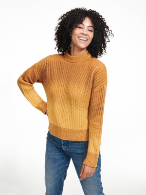 Wool Cashmere Ombre Crewneck Sweater