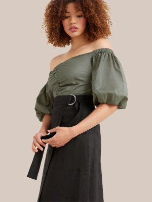 Devon Belted Wrap Linen Skirt