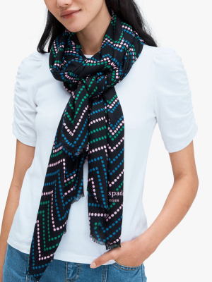 Chevron Dot Oblong Scarf