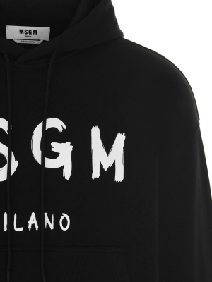 Msgm Logo Printed Hoodie