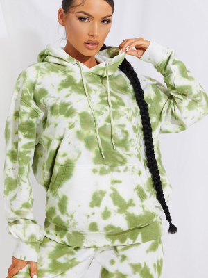 Sage Green Oversized Tie Dye Hoodie