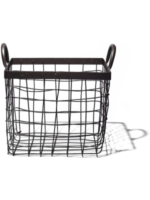 Square Basket With Handle - Small