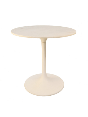 30" Zaha Round Marble Top Dining Table White - Carolina Chair And Table
