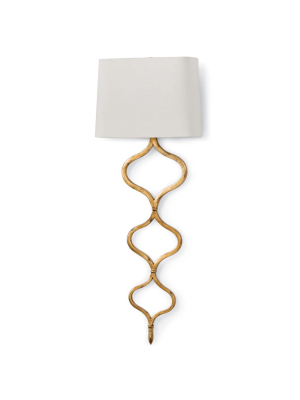 Sinuous Sconce In Gold Leaf