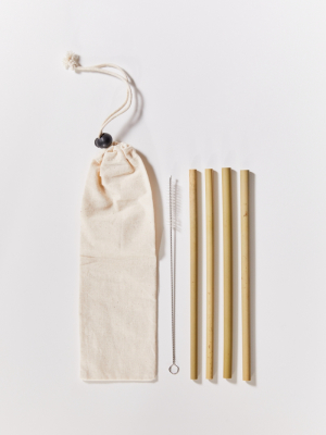 Reusable Bamboo Straw Set