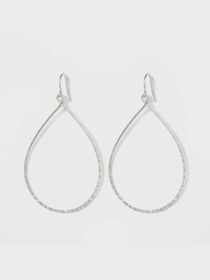 Sterling Silver Hammered Teardrop Drop Earrings - Universal Thread™ Silver