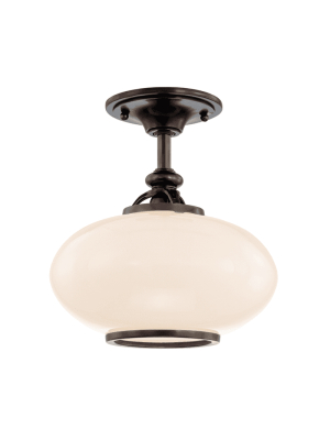 Canton 1 Light Semi Flush Old Bronze