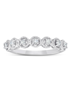 Pompeii3 1/4 Ct Diamond 7-stone Wedding Ring 14k White Gold