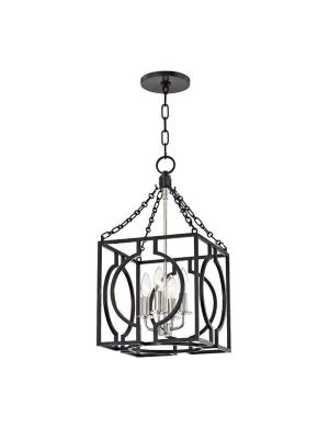 Octavio 4 Light Small Pendant Aged Iron/polished Nickel Combo