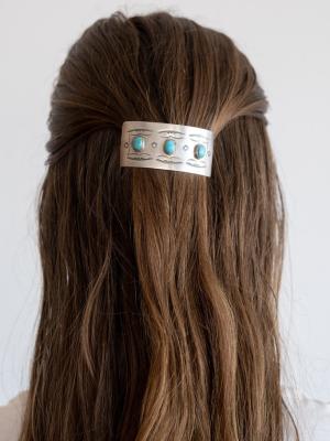 Sterling + Turquoise Hair Clip