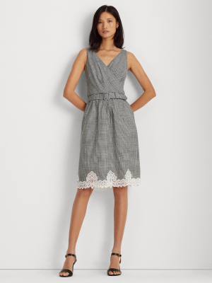 Gingham Cotton Eyelet Dress