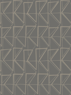 Love Triangles Peel & Stick Wallpaper In Grey And Metallic Glint From The Risky Business Iii Collection By York Wallcoverings