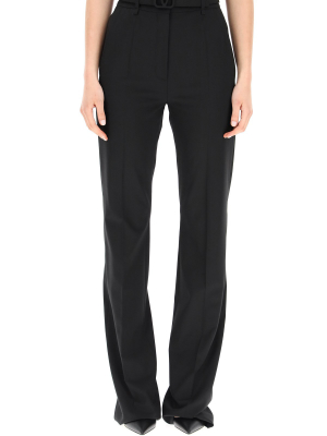 Valentino V Logo Belt Wide Leg Trousers