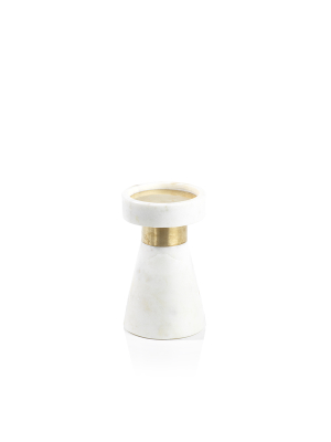 Mannara Marble Pillar Candle Holder In Various Sizes