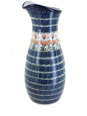 Blue Rose Polish Pottery Peach Posy Water Carafe