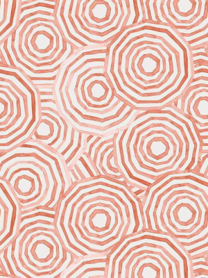 Gray Malin Umbrella Swirl Outdoor Pillow - Coral