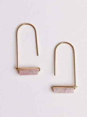 Earrings | Rose Quartz Gemstone Drop | Jaxkelly