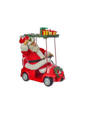 Kurt Adler 11.25" Fabriche Santa Driving Golf Cart