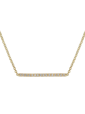 Pave Straight Bar Necklace