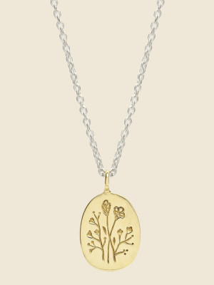 Wildflower Necklace - Brass