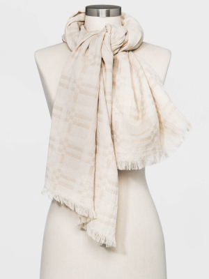 Women's Plaid Oversized Square Scarf - Universal Thread™ Cream