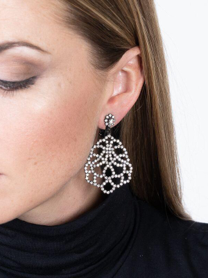 Lace Drop Clip Earrings