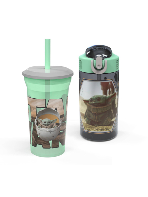 Star Wars: The Mandalorian 2pc Fun Sip Tumbler And Park Straw Bottle - Zak Designs