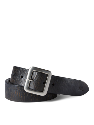 Hand-burnished Leather Belt