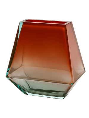 Moser City Crystal Vase Topaz & Aqua