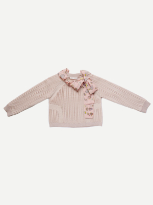 Atelier Choux® Knitted Sweater With Sash