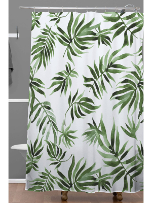 Marta Barragan Camarasa Leaf Shower Curtain Green - Deny Designs