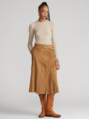 Suede A-line Skirt