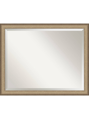 31" X 25" Elegant Brushed Framed Bathroom Vanity Wall Mirror Bronze - Amanti Art