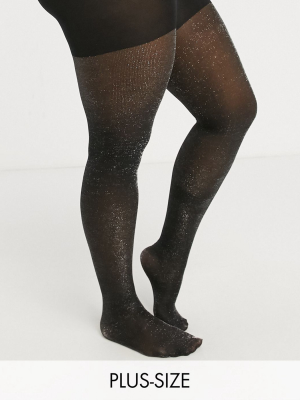 Gipsy Curve Glitter Sparkle Tights In Black