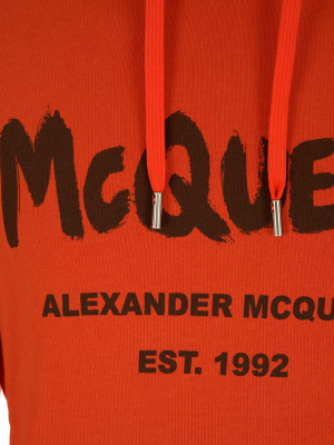 Alexander Mcqueen Graffiti Logo Print Hoodie