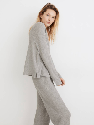 Waffle Knit Button-front Pajama Top