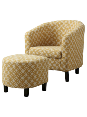 Accent Chair And Ottoman - Yellow Circles - Everyroom