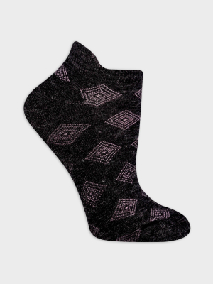 Alaska Knits Women's Wool Blend Diamond Pattern Low Cut Tab Boot Socks 4-10