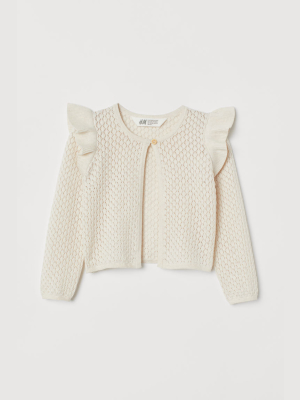 Flounce-trimmed Cardigan