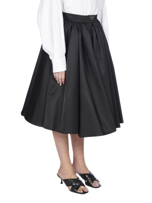 Prada Re-nylon Gabardine Wide Midi Skirt