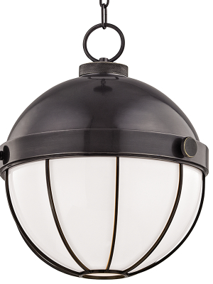 Hudson Valley Lighting Sumner Pendant - Old Bronze & White